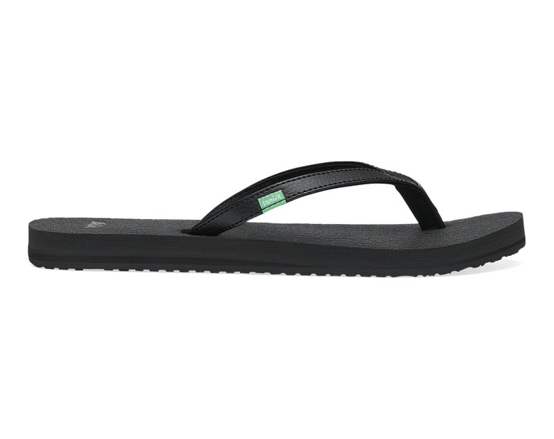 Sanuk Yoga Spree 4 | Yoga Mat Footbed | Flip Flops for Women | Yoga Sandals For Women | Women's Beach Sandals, Black, 10 - Image 1